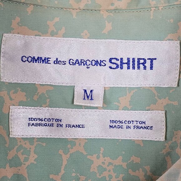 Comme des Garcons Shirt Mens M Seafoam Green Designer France Button Down Shirt - Picture 2 of 9